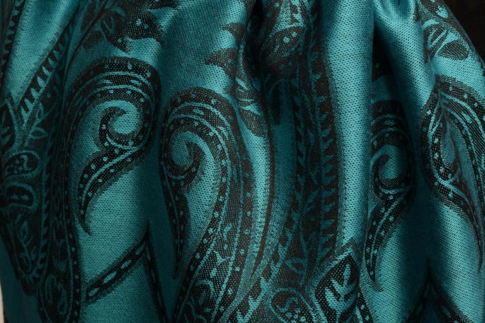 Liss Kiss Large Paisley On Bondi Blue Pashmina With Tassels - Scarf