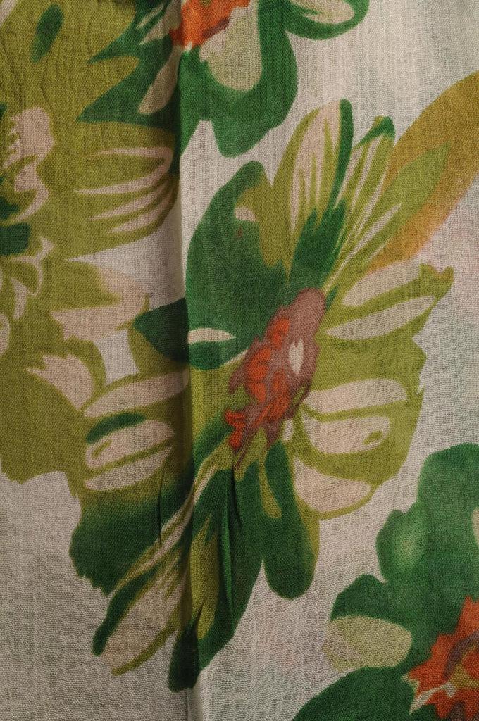 Liss Kiss Large Pink & Red Flowers With Tassels On Soft Pink - Scarf