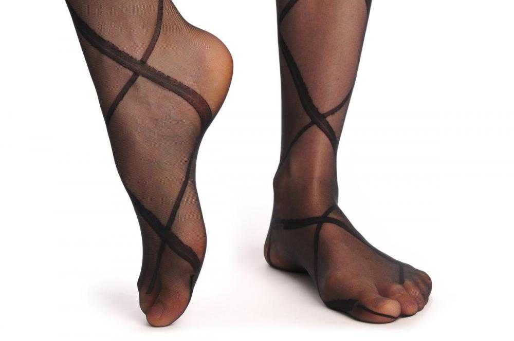 Liss Kiss Large Semi Transparent Rectangles With Lace Silicon Garter - Hold Ups