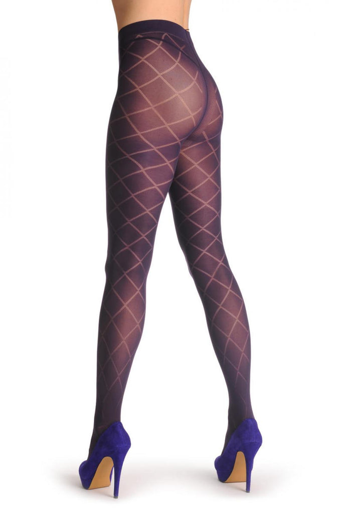 Liss Kiss Large Semi Transparent Rombs On Black 60 Den - Tights