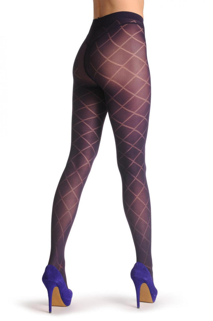 Liss Kiss Large Semi Transparent Rombs On Black 60 Den - Tights