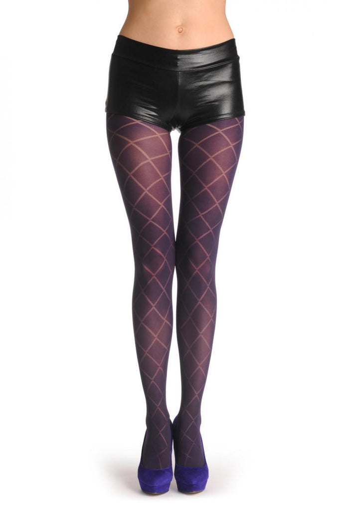 Liss Kiss Large Semi Transparent Rombs On Black 60 Den - Tights