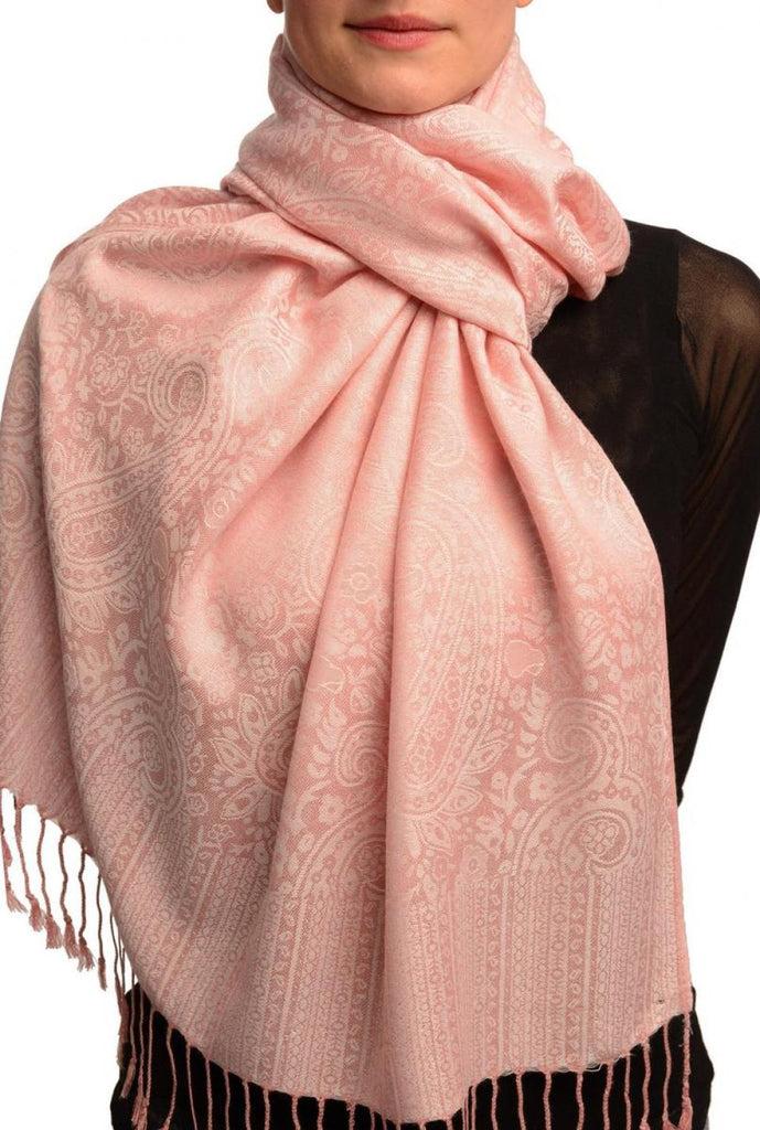 liss kiss Lemonade Pink Paisleys Pashmina Feel With Tassels - Scarf