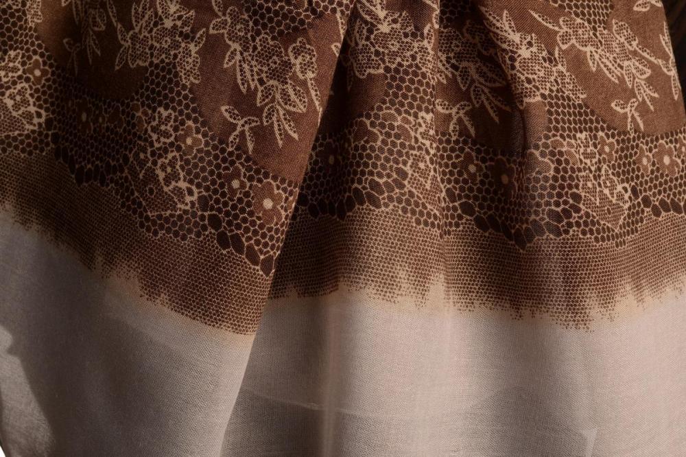 Liss Kiss Leopard With Gold Glitter & Grey Lace Print - Scarf