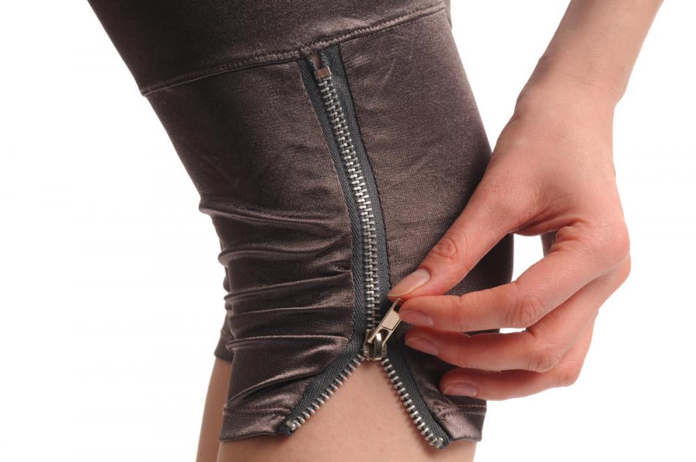 Liss Kiss Light Brown Silky Soft Satin With Side Zip - Cropped Leggings