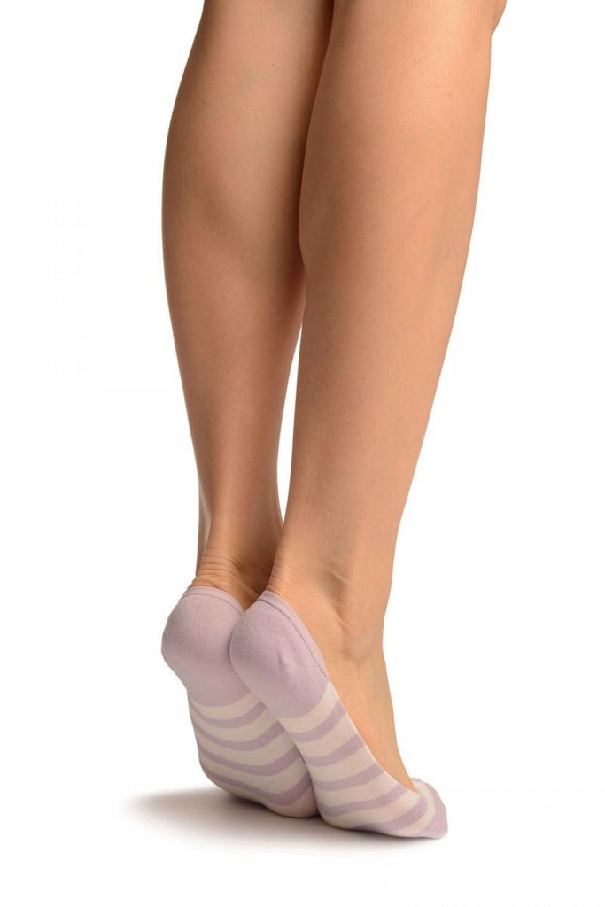 Liss Kiss Lilac & White Stripes Soft Back Top Footsies - Footsies Socks