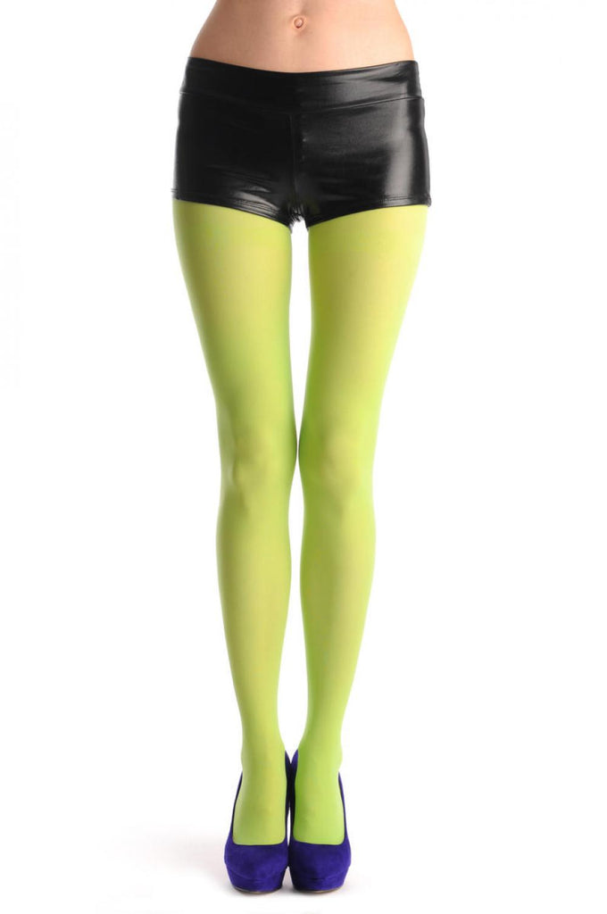 Liss Kiss Lime Green Plain Luxury Quality 40 Denier - Tights