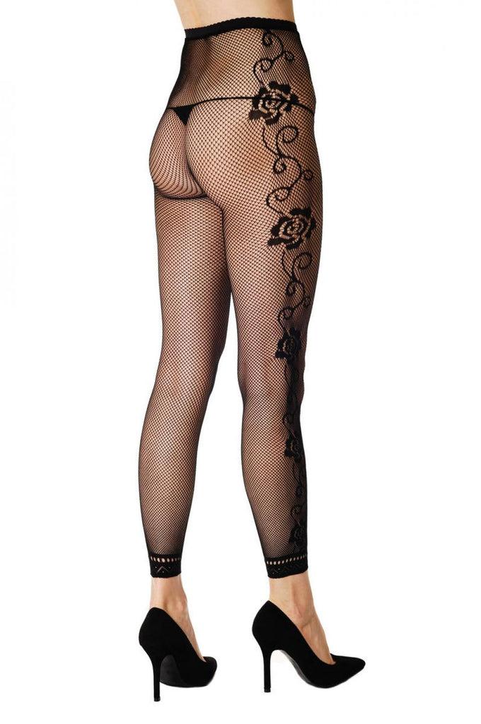 Liss Kiss Linked Roses On The Side Footless - Tights Footless