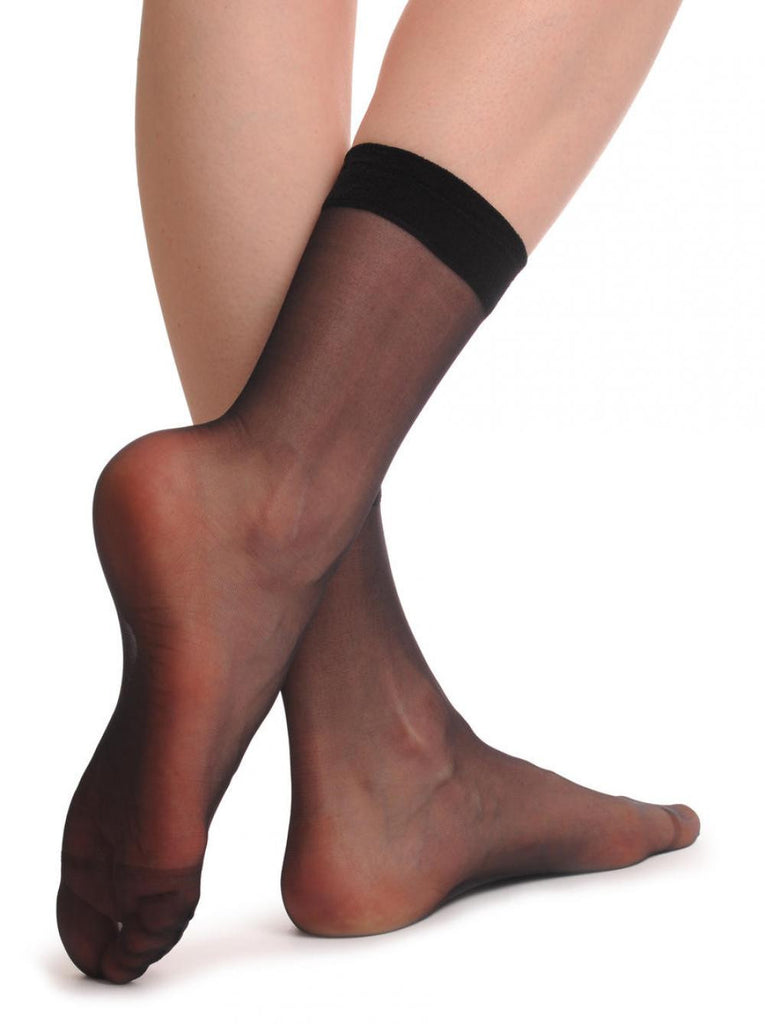 Liss Kiss 2 X Black Socks Ankle Highs 15 Den - Socks