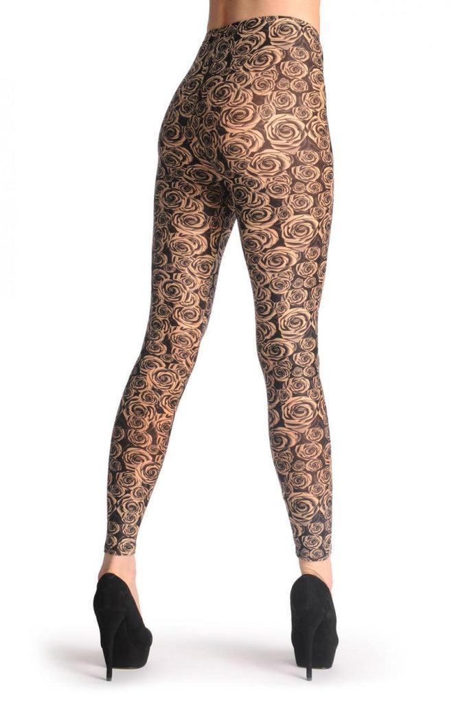 Liss Kiss 3D Roses On Nude - Leggings