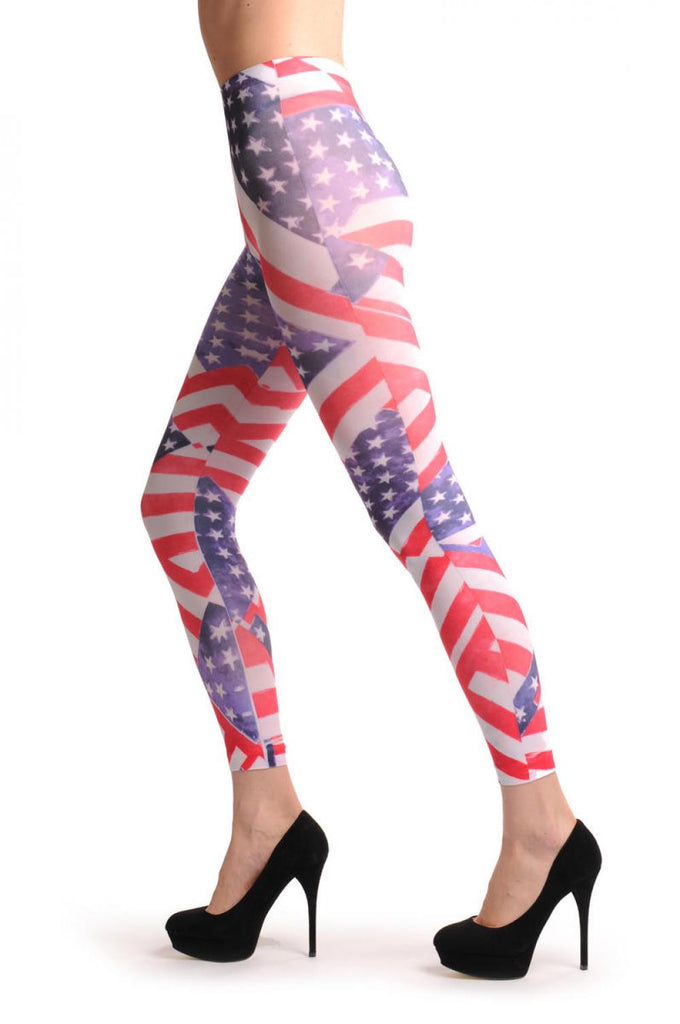 Liss Kiss American Flag Footless - Tights Footless
