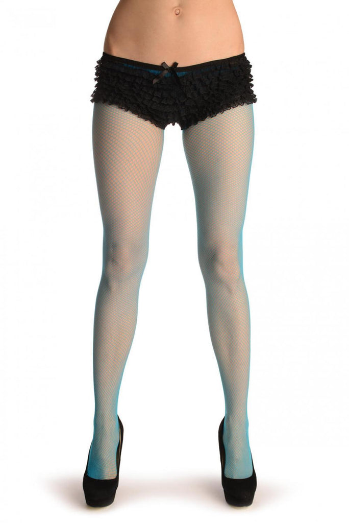 Liss Kiss Azure Blue Fine Fishnet - Tights