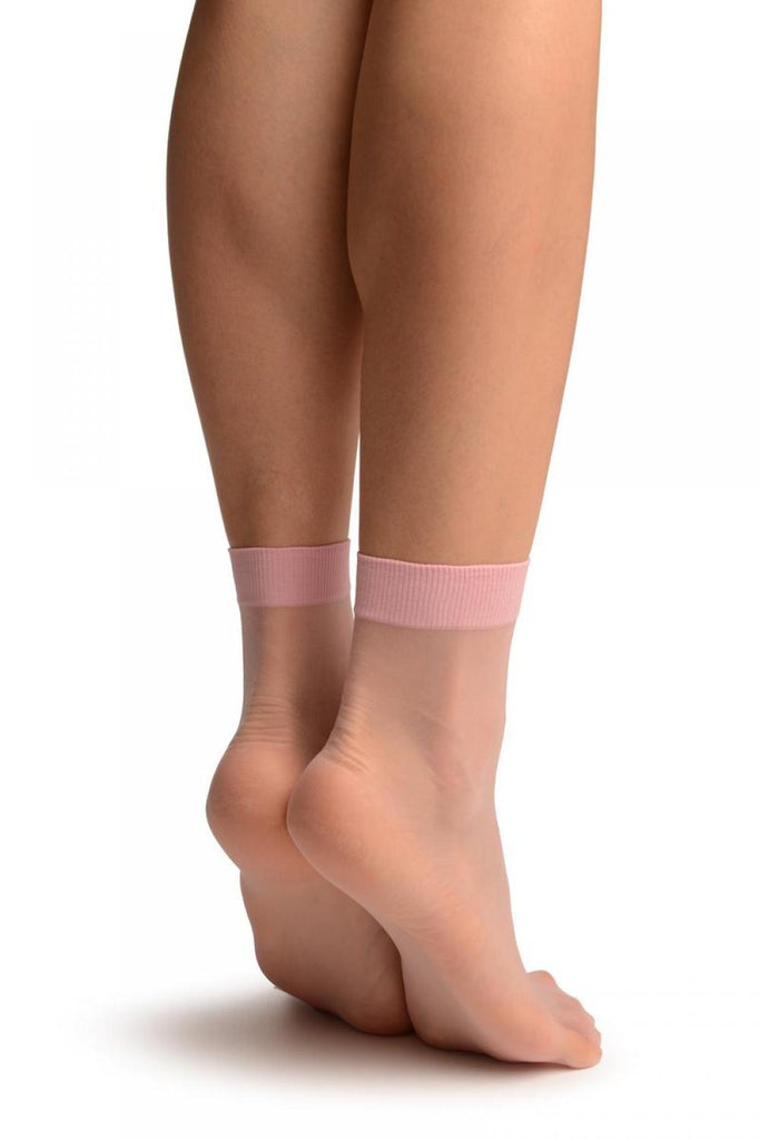 Liss Kiss Baby Pink Summer Ankle High Socks - Socks