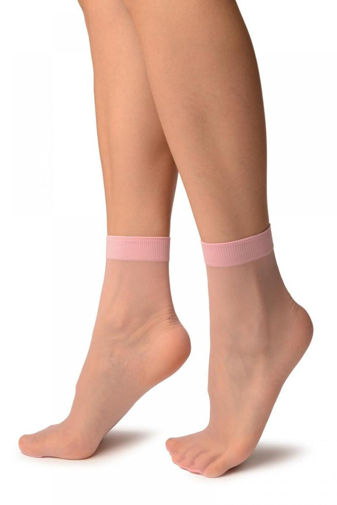 Liss Kiss Baby Pink Summer Ankle High Socks - Socks