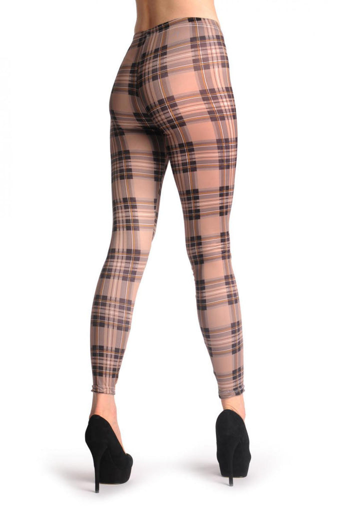 Liss Kiss Beige Checkered - Leggings