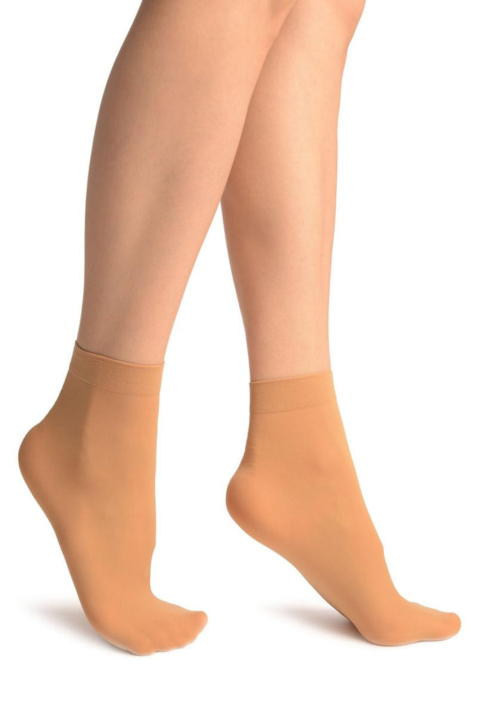 Liss Kiss Beige Nude Plain Ankle High Socks - Socks