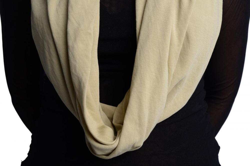 Liss Kiss Beige Sand Soft Cotton Snood Scarf - Snood
