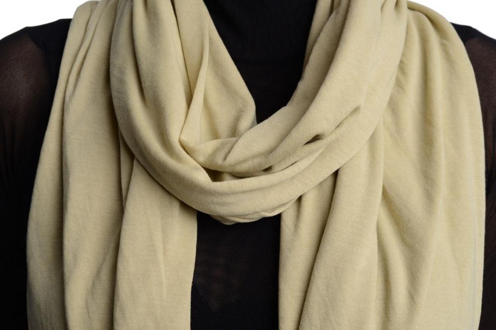Liss Kiss Beige Sand Soft Cotton Snood Scarf - Snood