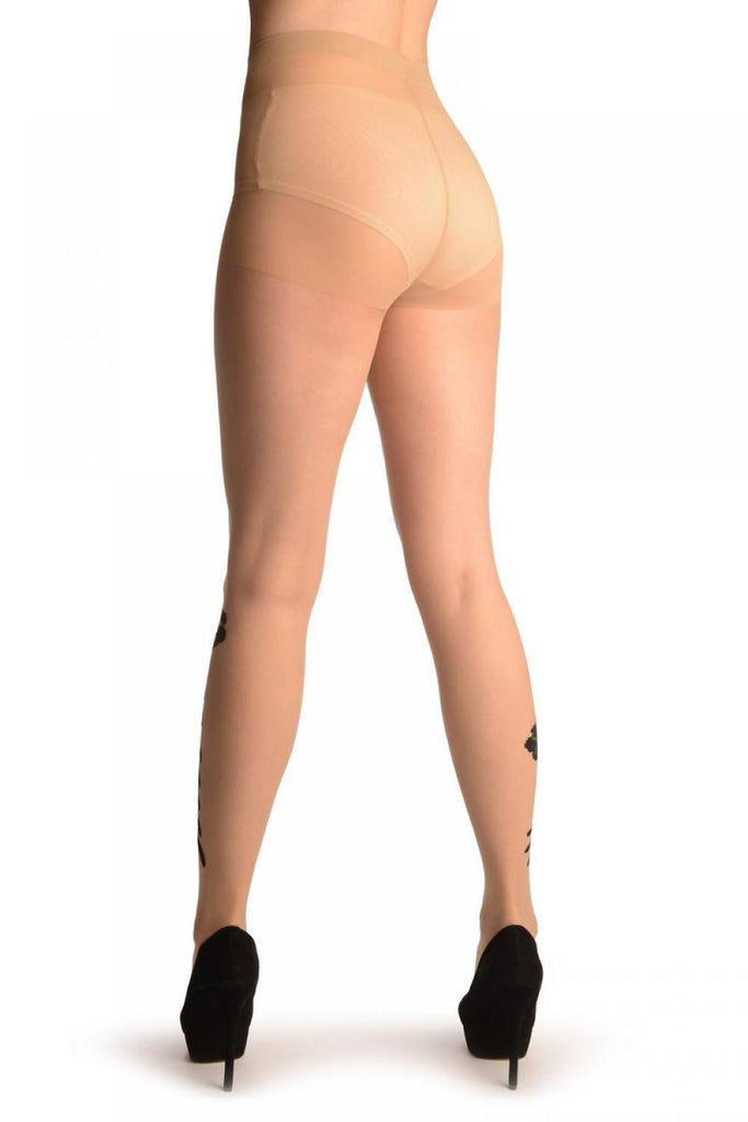 Liss Kiss Beige With Cute Hugging Skeleton - Tights
