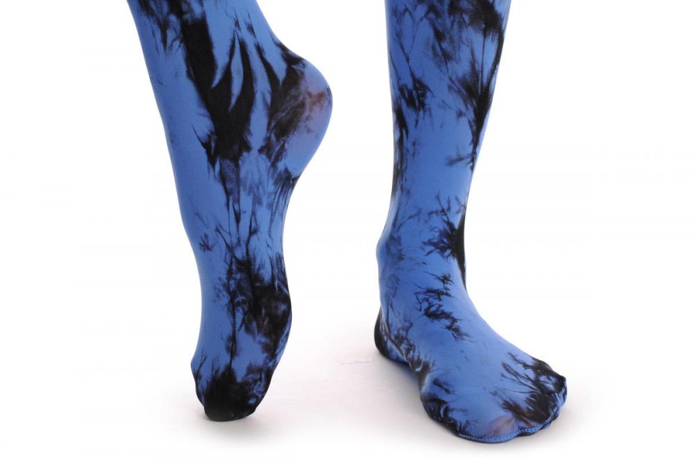 Liss Kiss Black & Blue Colour Splash (Tie Dye) - Tights