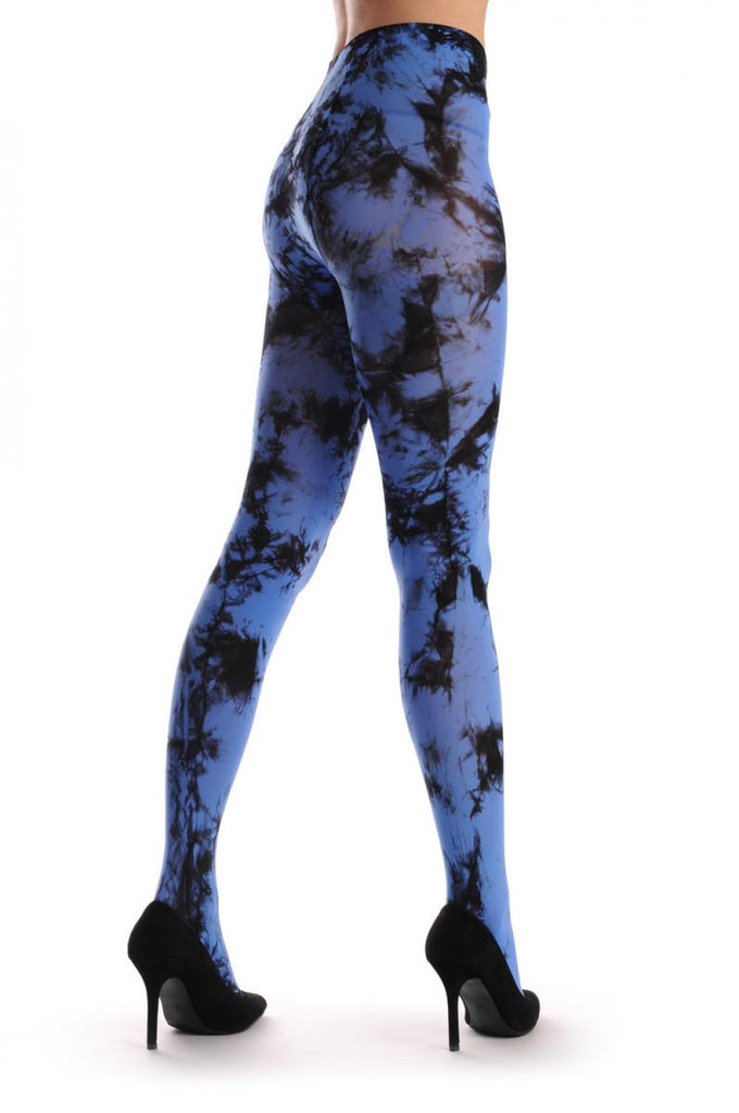 Liss Kiss Black & Blue Colour Splash (Tie Dye) - Tights