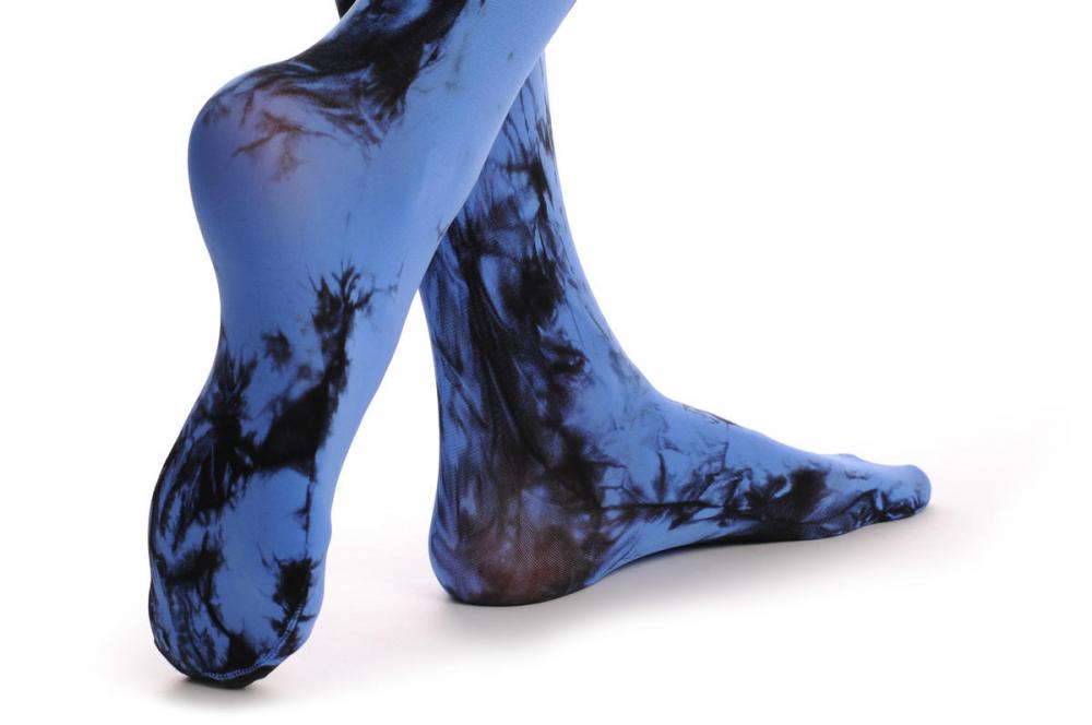Liss Kiss Black & Blue Colour Splash (Tie Dye) - Tights