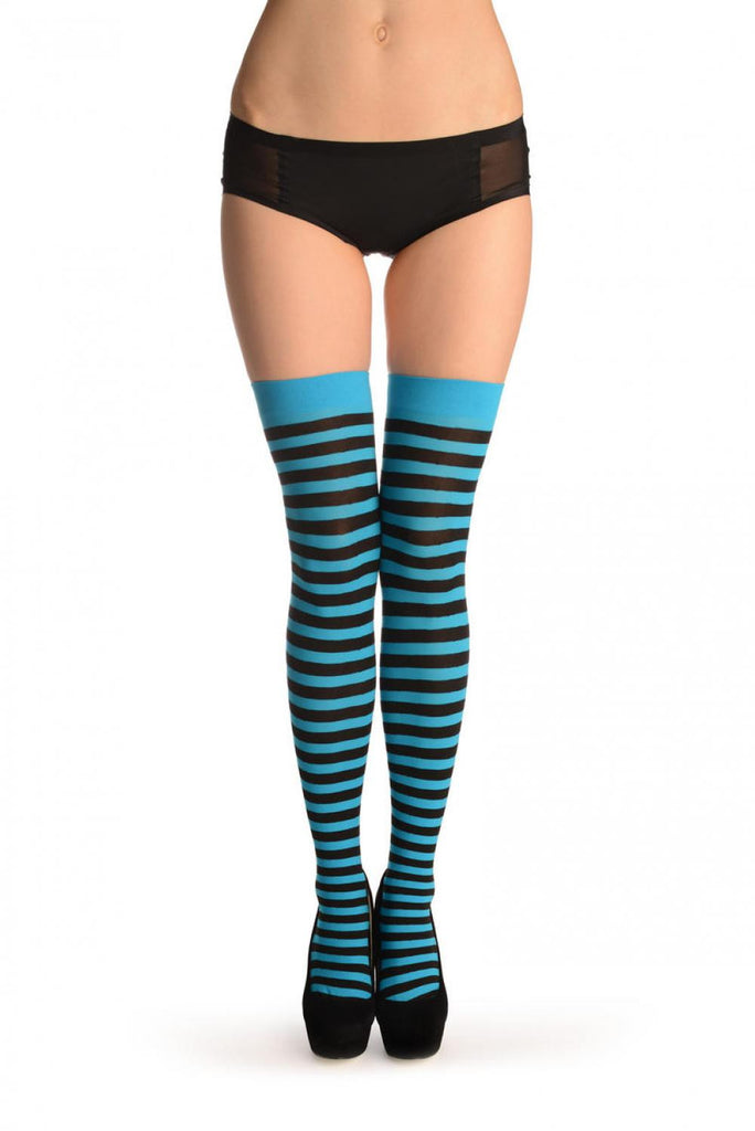 liss kiss Black & Blue Stripes - Hold Ups