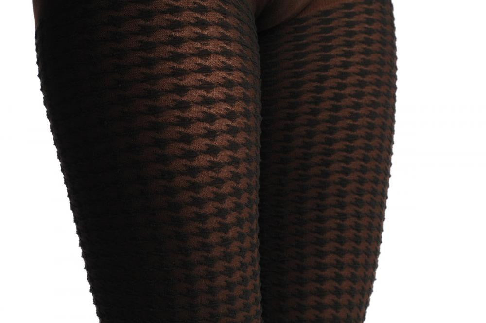 Liss Kiss Black & Brown Checkered - Tights