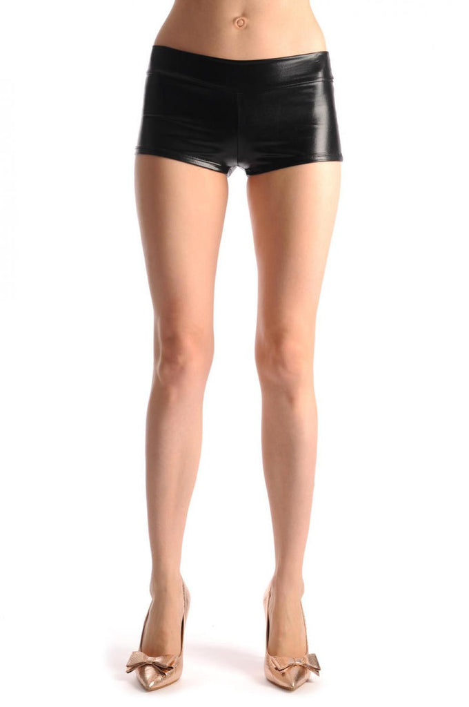 Liss Kiss Black Faux Leather Shorts - Shorts