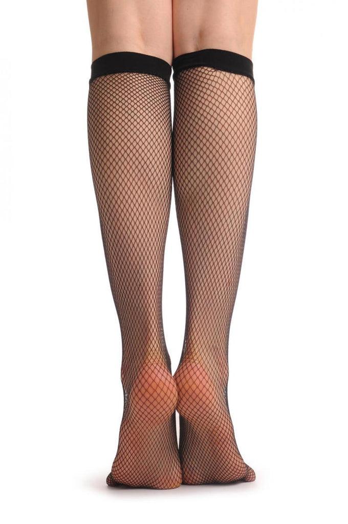Liss Kiss Black Fishnet Knee High Socks - Socks