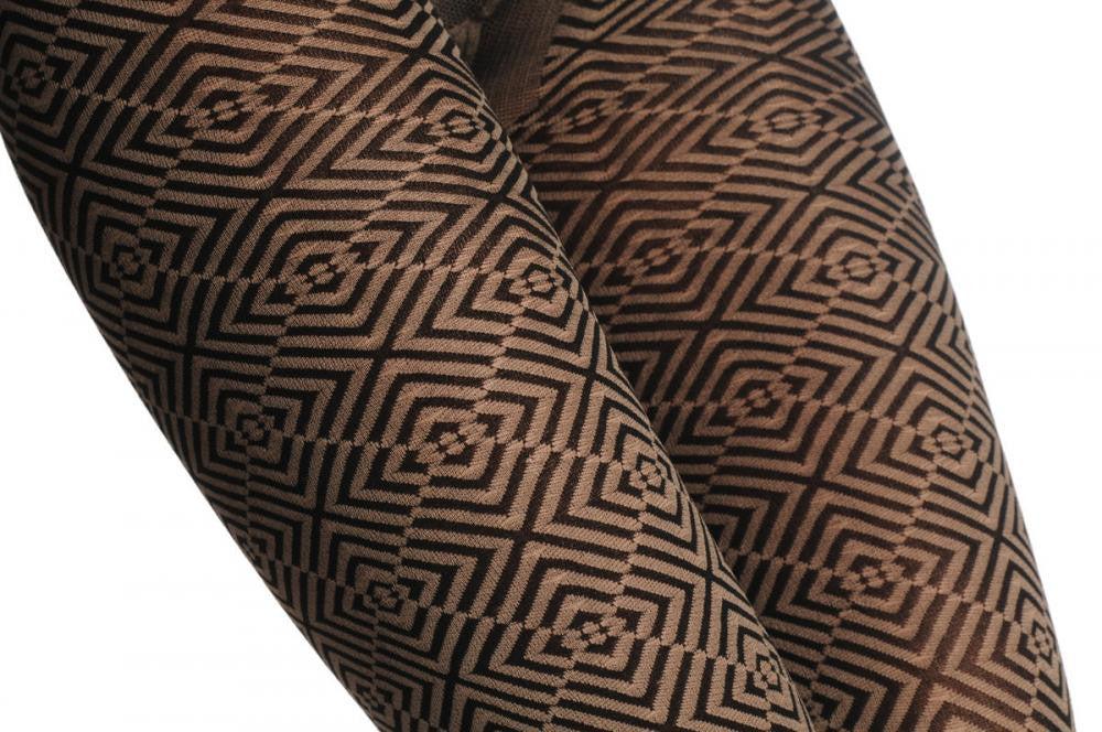 Liss Kiss Black & Grey Crossing Rombs 80 Den - Tights
