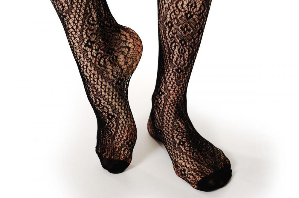 Liss Kiss Black Lace Rectangles - Tights