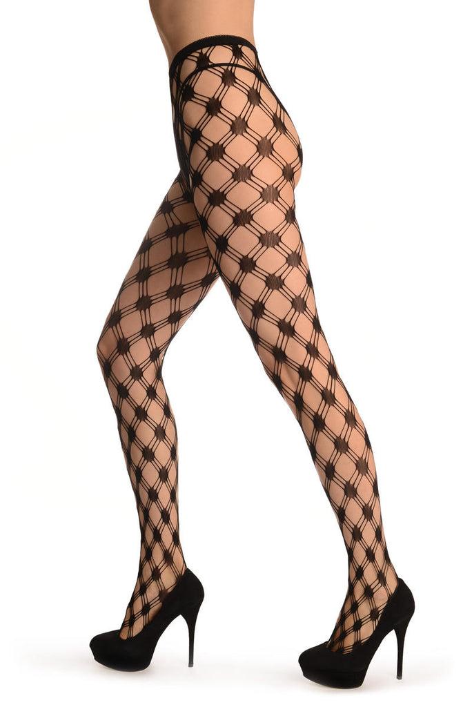Liss Kiss Black Large Multi Crossing Net - Tights