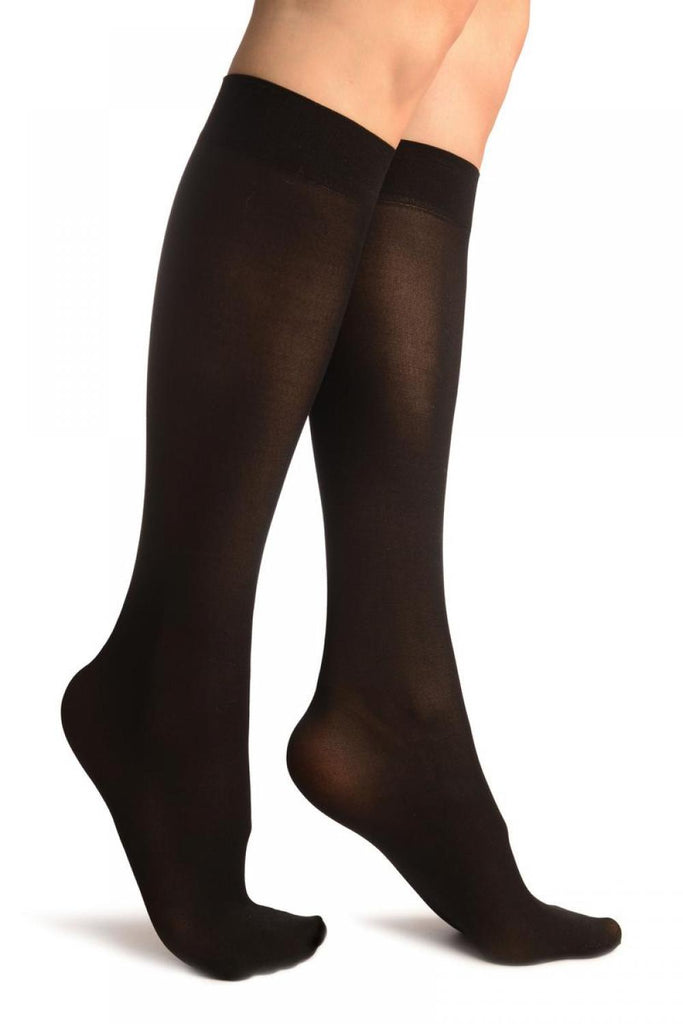 liss kiss Black Plain Socks Knee High - Socks