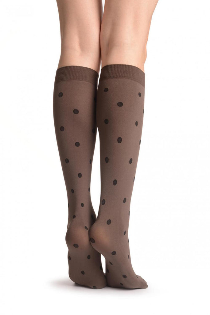 Liss Kiss Black Polka On Mocha - Socks