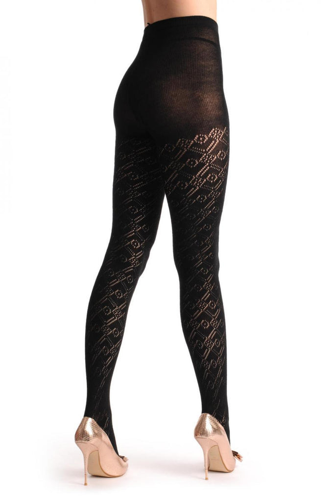 Liss Kiss Black Rombs Lace Cashmere 200 Den - Tights