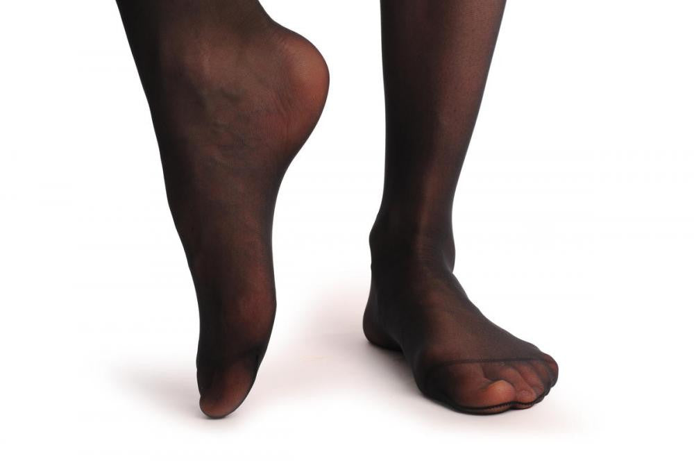 Liss Kiss Black Seam With 5 Little Flowers - Tights