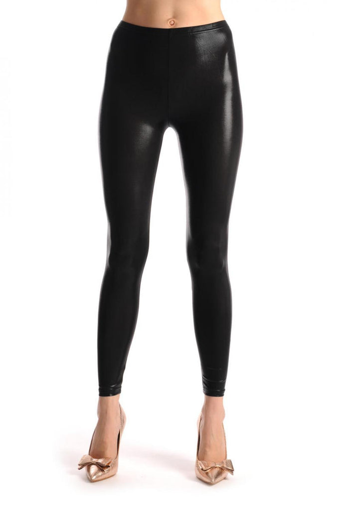 Liss Kiss Black Sleak Silky Wet Look - Leggings