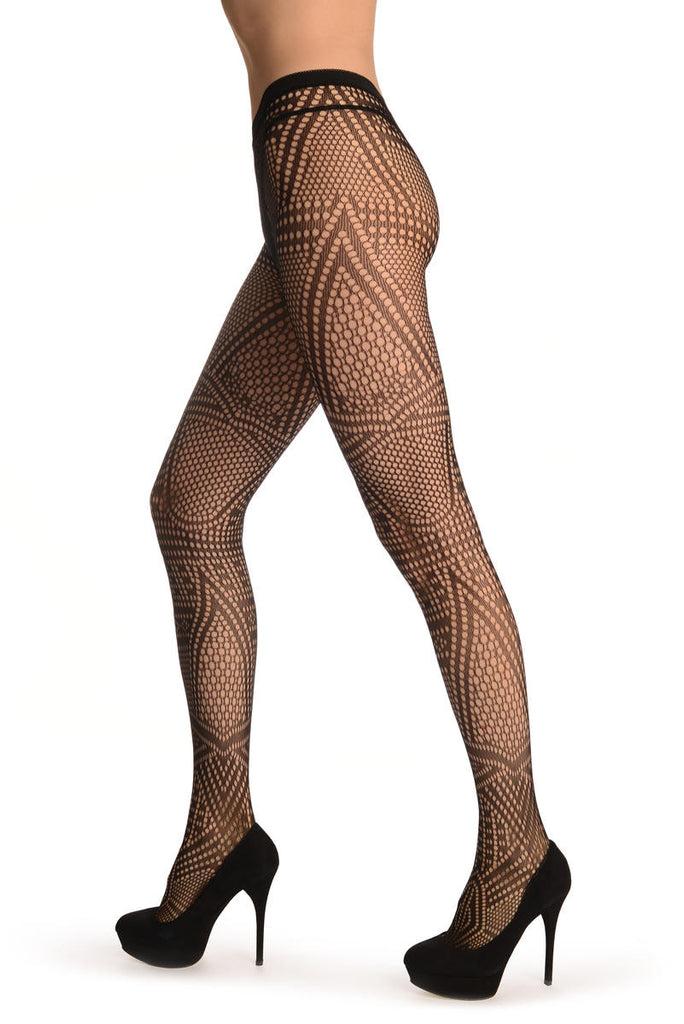 Liss Kiss Black Space Lace Mix - Tights