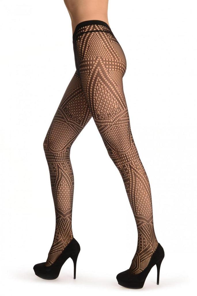 Liss Kiss Black Space Lace Mix - Tights