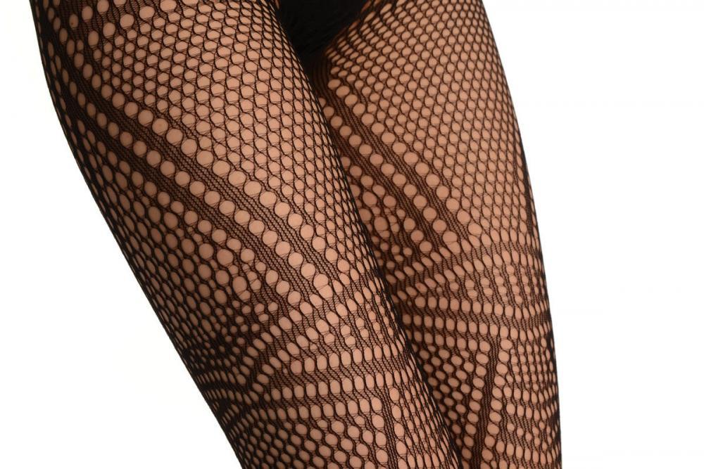 Liss Kiss Black Space Lace Mix - Tights