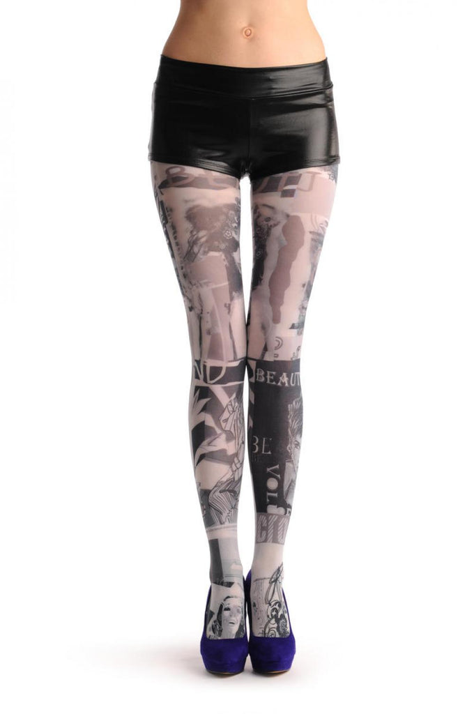 Liss Kiss Black & White Cinema Memories - Tights