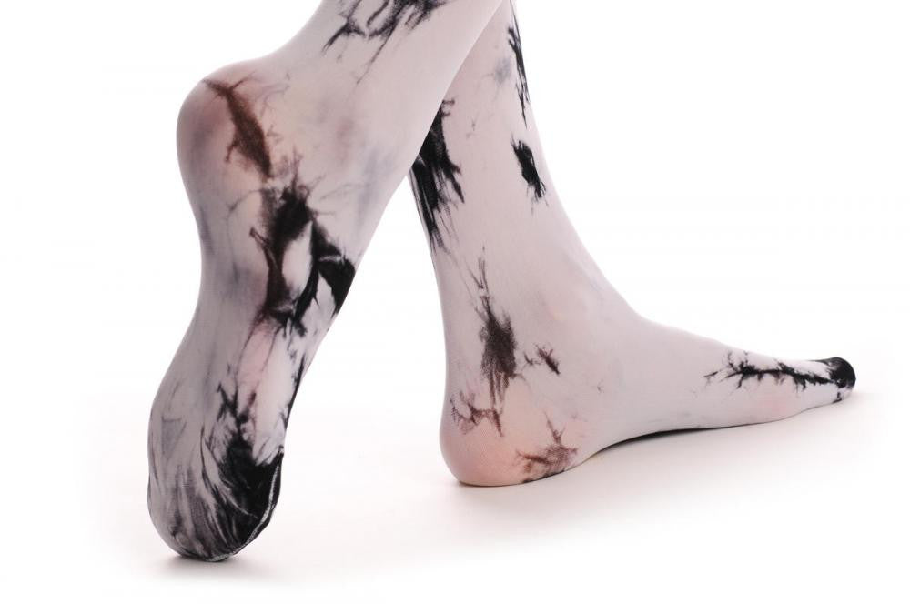 Liss Kiss Black & White Colour Splash (Tie Dye) - Tights