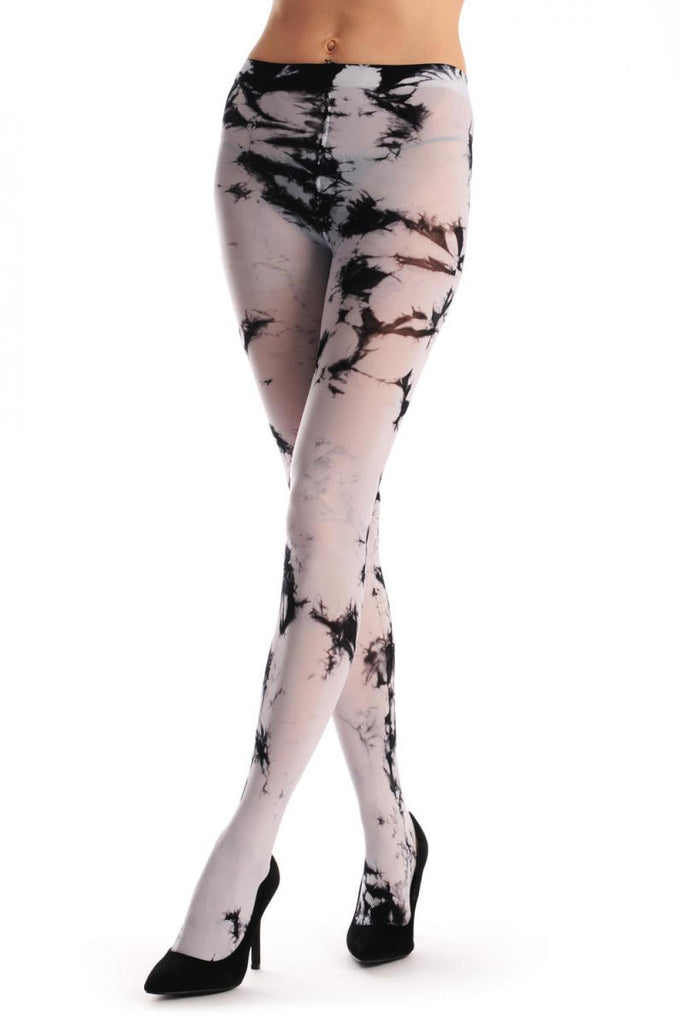 Liss Kiss Black & White Colour Splash (Tie Dye) - Tights
