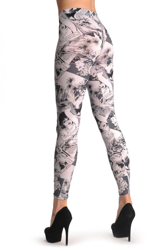 Liss Kiss Black & White Comics Episode - Leggings