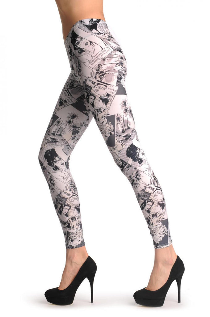Liss Kiss Black & White Comics Episode - Leggings