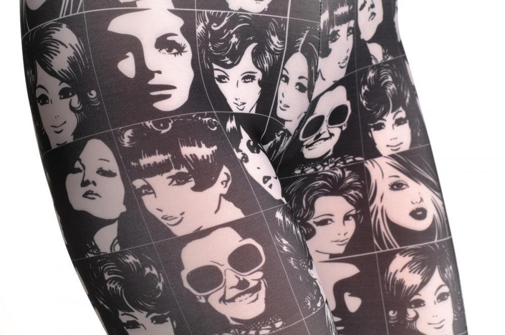 Liss Kiss Black & White Girls Portraits - Leggings