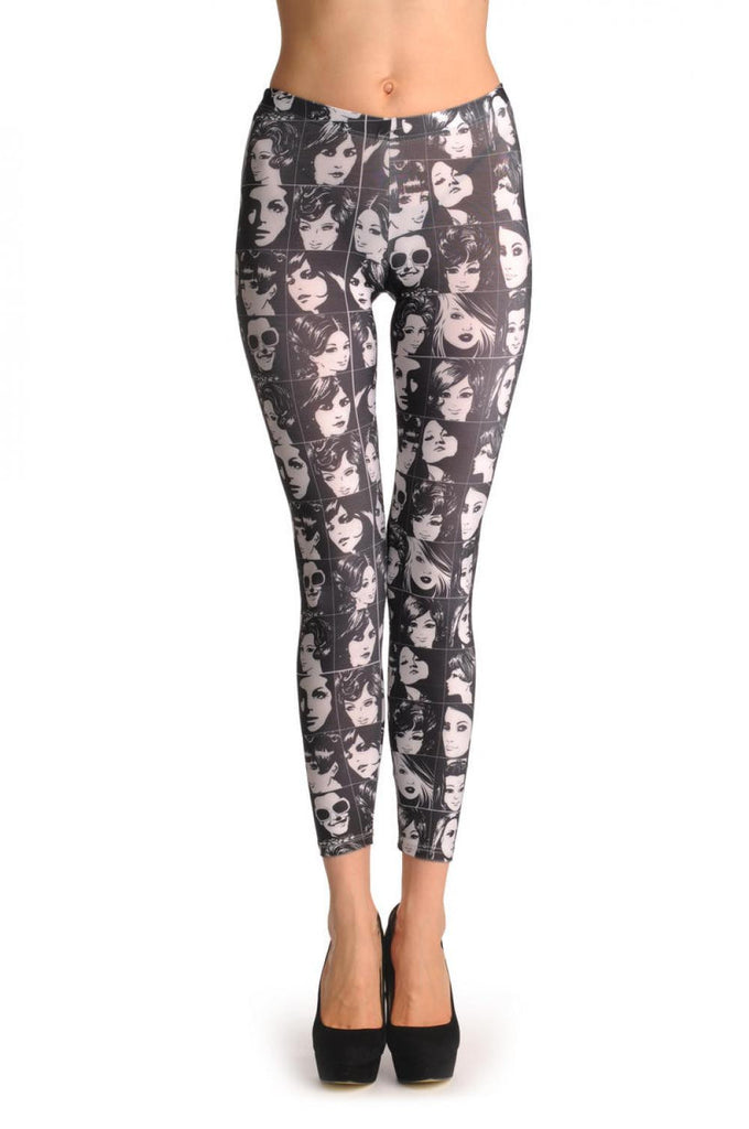 liss kiss Black & White Girls Portraits - Leggings