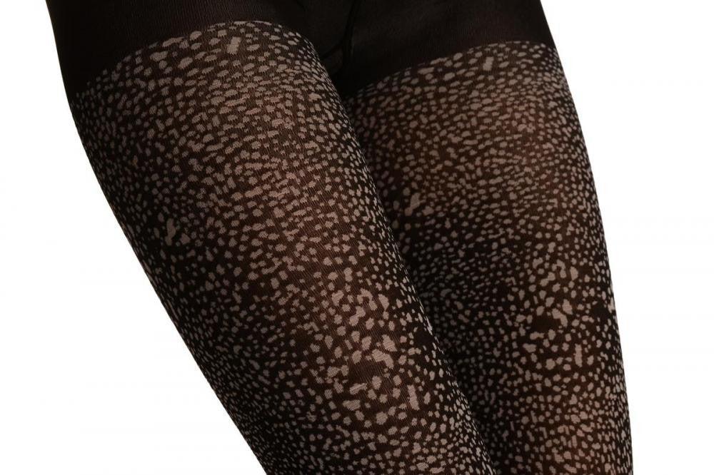 Liss Kiss Black & White Granite Woven Print - Tights