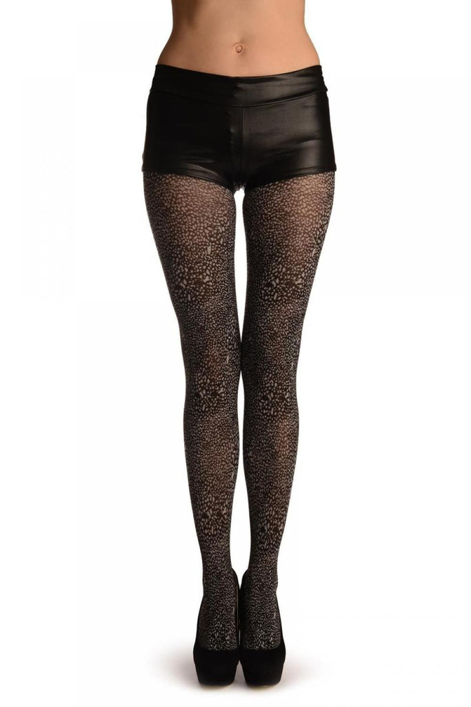 liss kiss Black & White Granite Woven Print - Tights